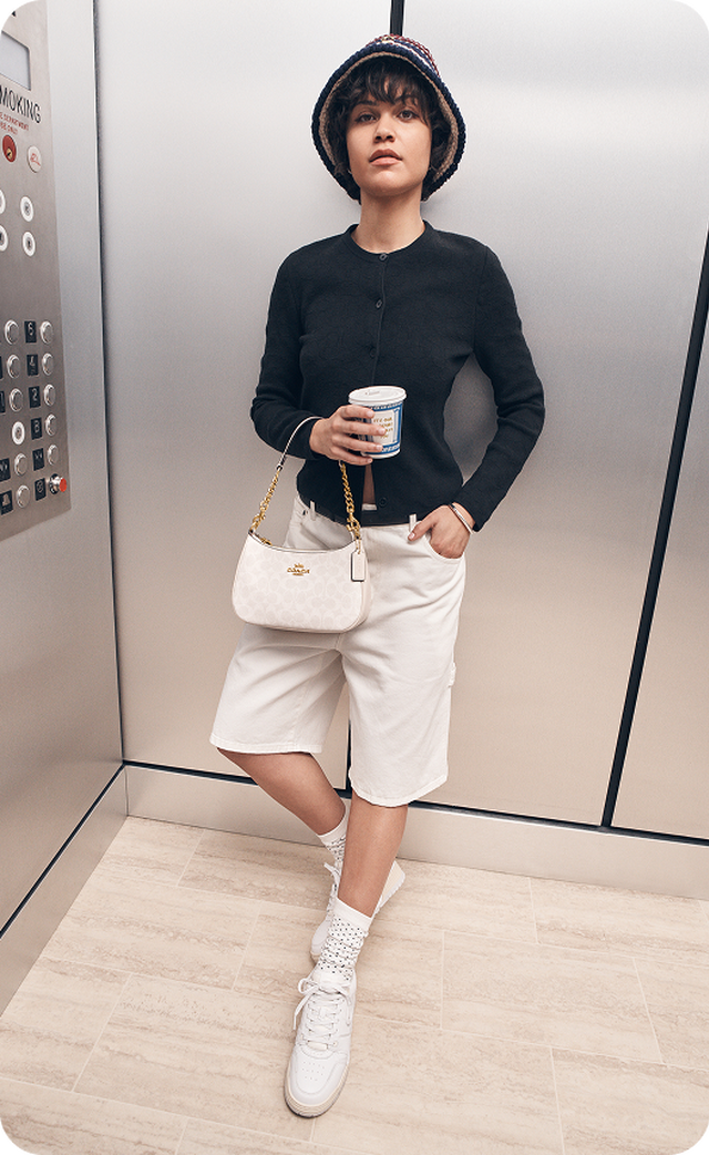 Coach Outlet Teri Shoulder Bag in Signature Chalk