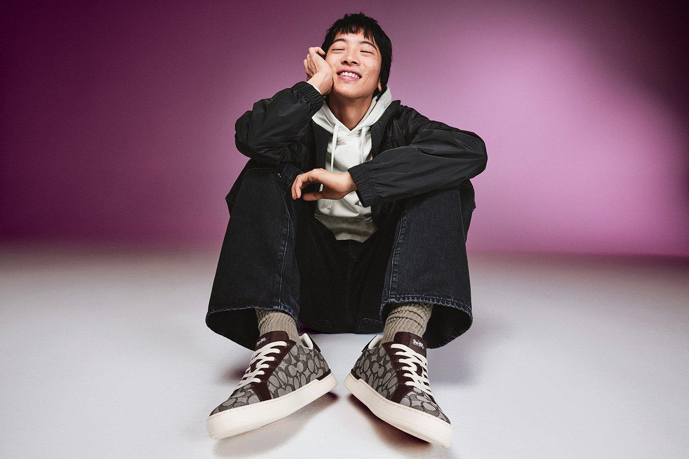 ひなちパパさま専用！COACH ローファー グレー　ブルー COACH コーチ ローファー LEAH LOAFER リア CB990 レディース