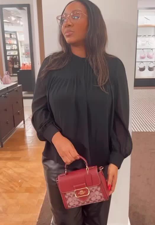 COACH® Outlet | Morgan Top Handle Satchel Bag With Peony Print